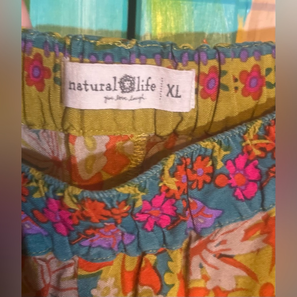 NATURAL LIFE Colorful Red Mustard Patti Palazzo Pants - Picture 3 of 5